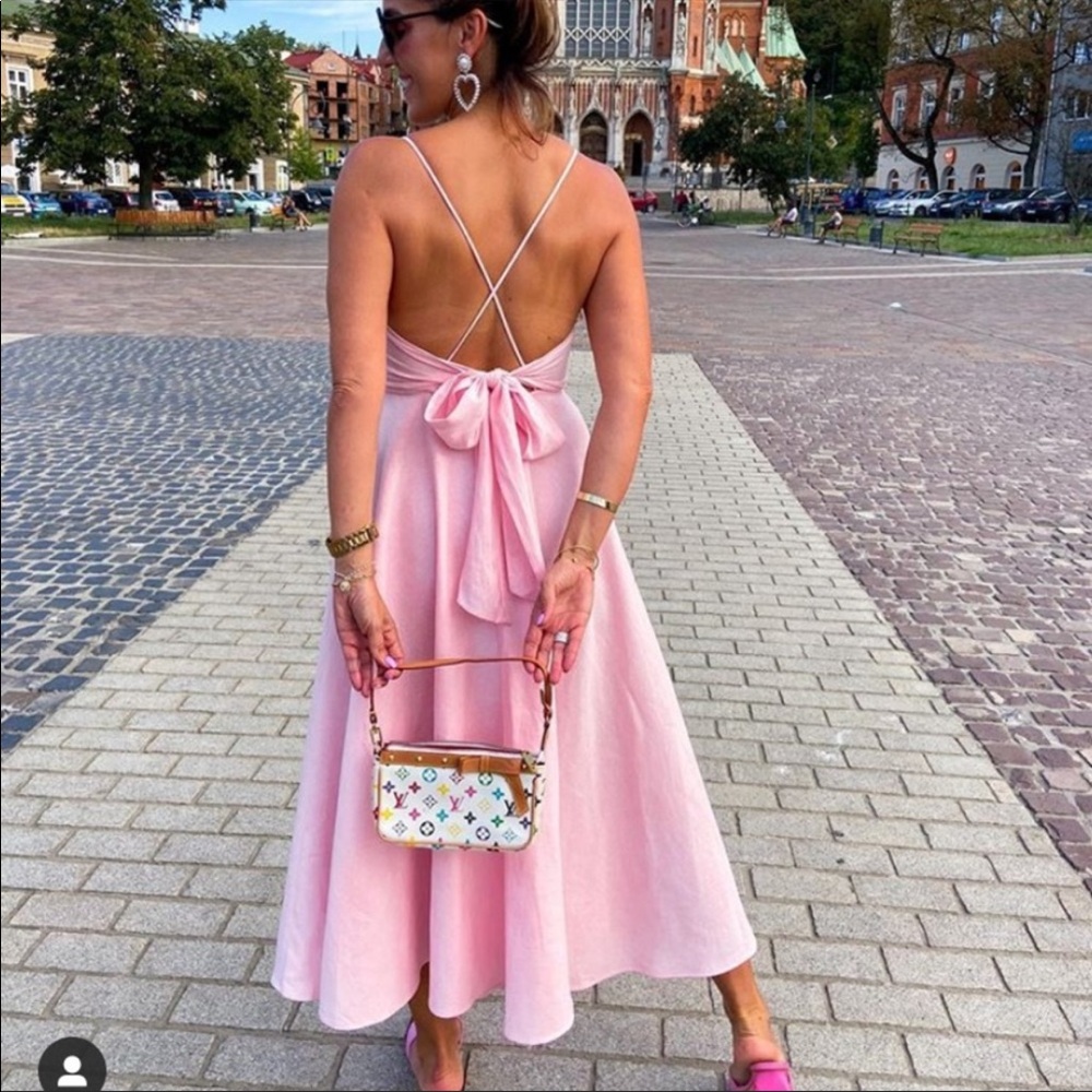 Zara wrap pink dress size s coquette